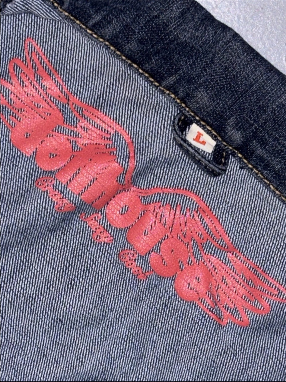 Dollhouse Y2K Cropped Denim Button Up Jacket Woman’s Sz.L Dark Wash - Picture 3 of 7